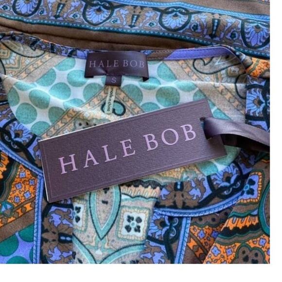 Hale Bob Purple Orange Geometric Patterned Long Sleeves Mini Dress size S - Picture 5 of 14